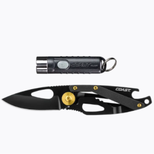 Coast KL20R USB-C Rechargeable Keychain Light + FX200 EDC Pocket Knife with Bottle Opener Combo Pack